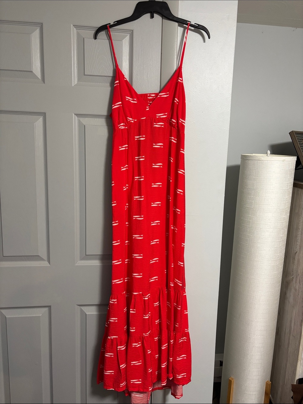 a new day Red Maxi Dress with White Stripe Accents
